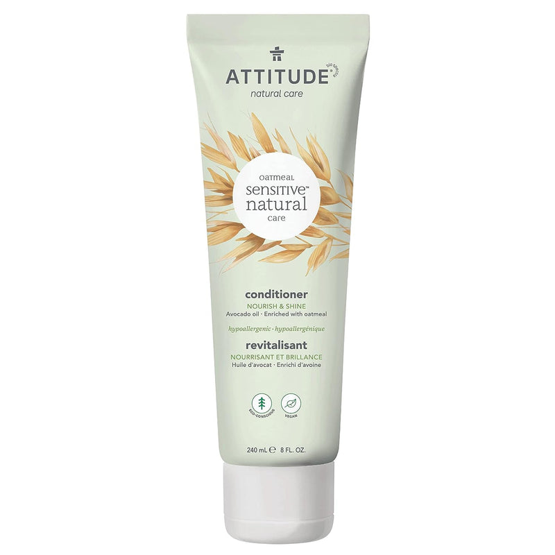 ATTITUDE Hair Conditioner, Plant- and Mineral-Based Ingredients, Vegan and Cruelty-free Beauty Products for Sensitive Skin, Nourishing, Avocado Oil, 8 Fl Oz