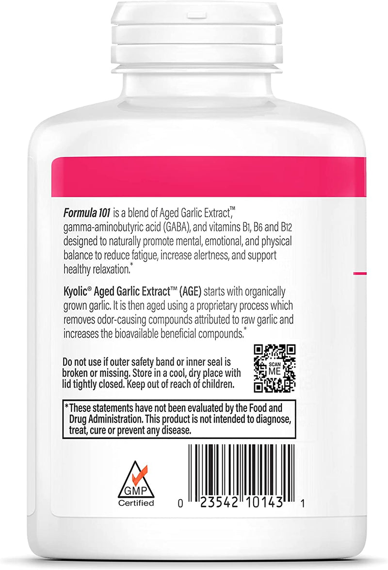 Kyolic Aged Garlic Extract Formula 101, Stress and Fatigue Relief, 300 Capsules