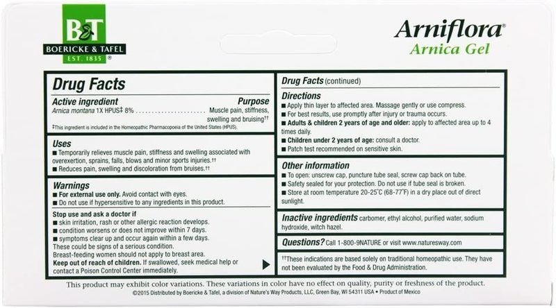 Boericke & Tafel Arniflora Arnica Gel (Nature's Way Brands) - 2.75 oz
