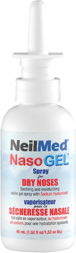 NasoGel Water Soluble Saline Nasal Gel Spray for Dry Noses by NeilMed - 1 fl.oz.- 30 ml