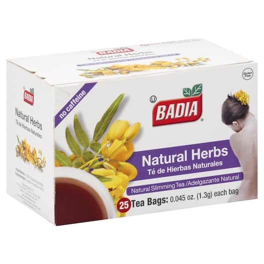 Badia Tea Bag, Natural Herbs, 25 count-Pack of 2