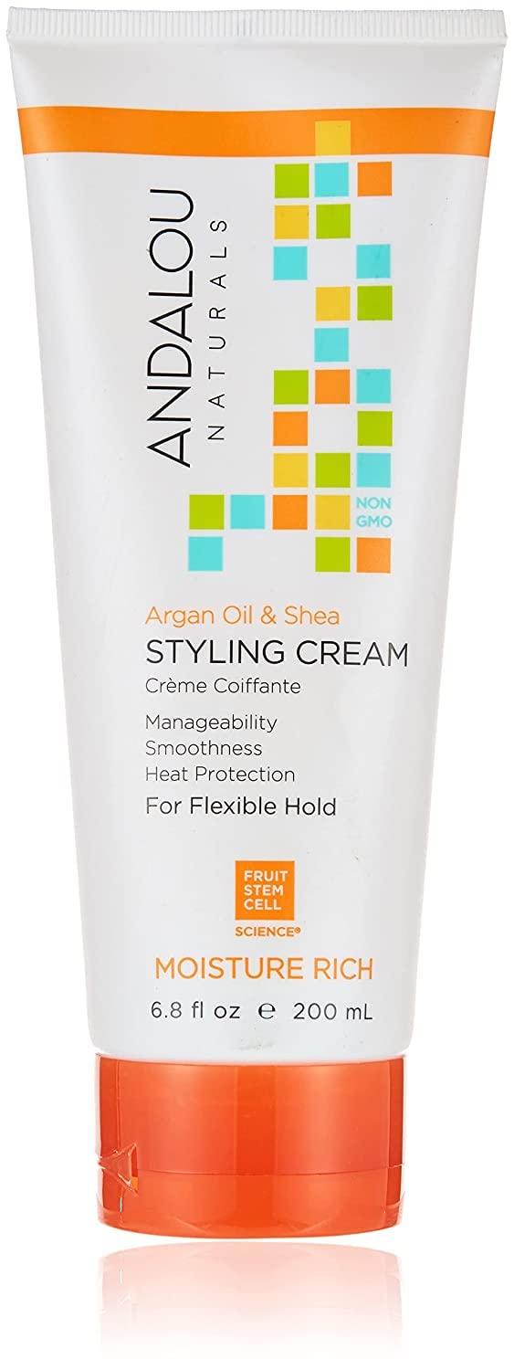 Andalou Naturals Styling Cream Ounces, Argan Oil & Shea, 6.8 Fl Oz