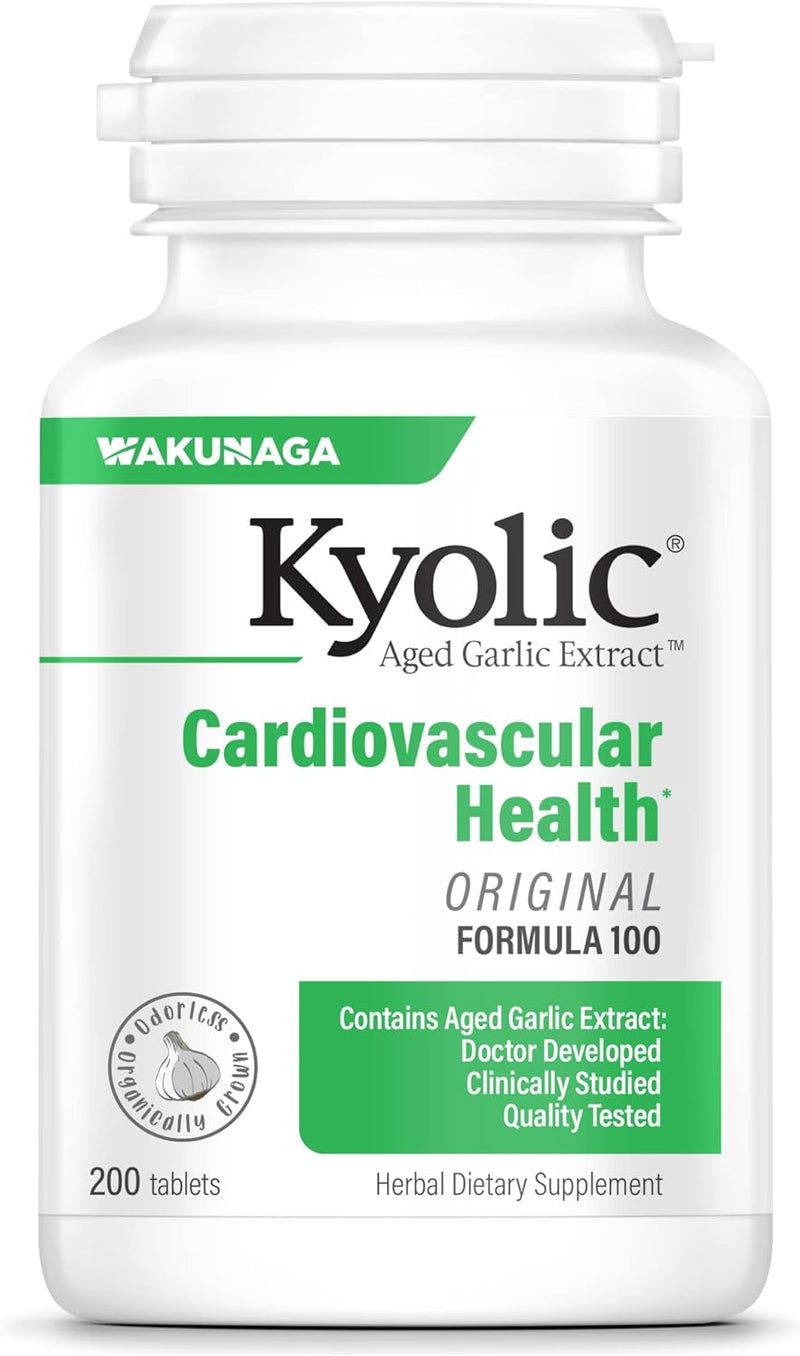 Kyolic Aged Garlic Extract Formula 100, Original Cardiovascular, 200 Tablets