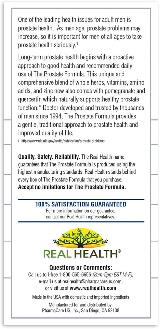 Real Health The Prostate Formula with Saw Palmetto Supplement For Men, 3 Month Supply, Supports Healthy Prostate Function, Better Bladder Emptying, Reduced Urinary Urges, 270 Tablets
