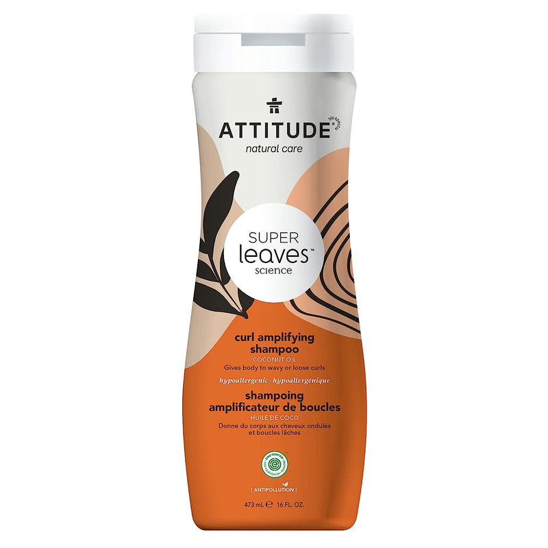 ATTITUDE Hair Shampoo Coconut oil, EWG Verified, Plant- and Mineral-Based Ingredients, Vegan and Cruelty-free Beauty and Personal Care Products, Wavy and Curly, 16 Fl Oz