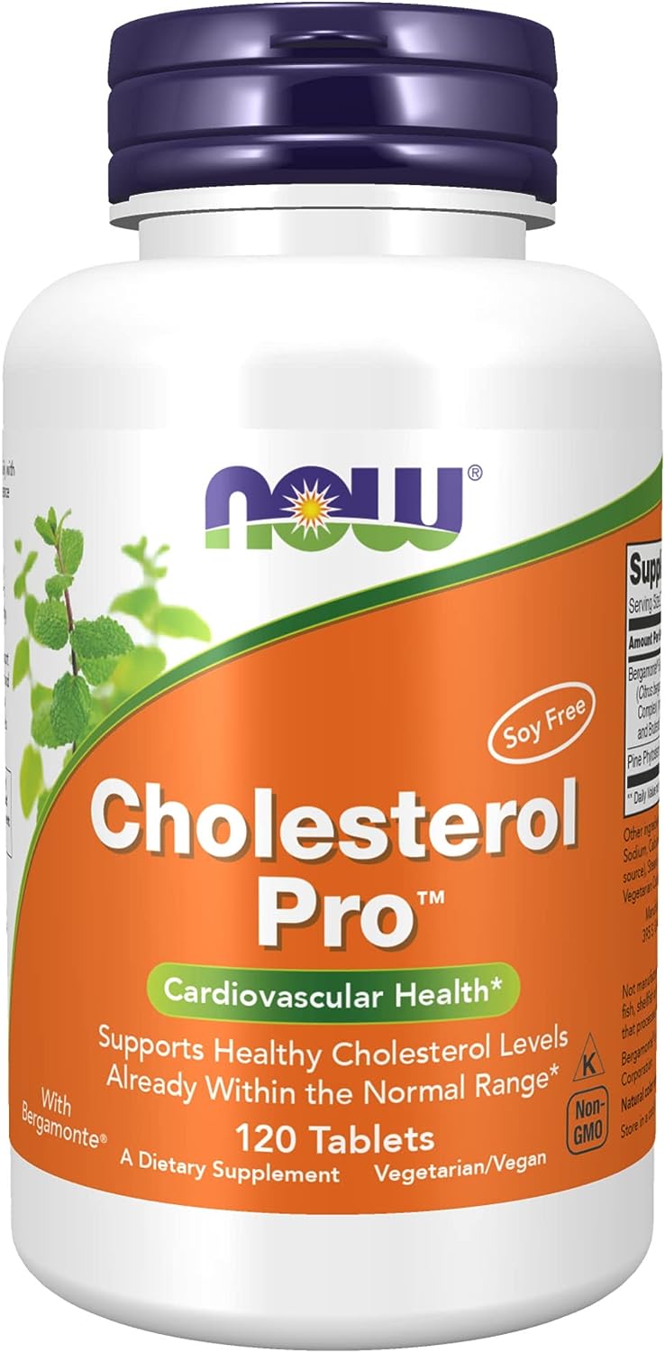 NOW Supplements, Cholesterol Pro™ with Bergamonte™ and Plant Sterols, Cardiovascular Health*, 120 Tablets