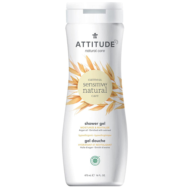 ATTITUDE Body Wash, Plant and Mineral-Based Ingredients, Hypoallergenic, Vegan and Cruelty-free Beauty and Personal Care for Sensitive Skin, Argan Oil, 16 Fl Oz