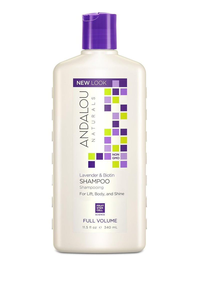 Andalou Naturals Lavender & Biotin Full Volume Shampoo,Purple,11.5 Fl Oz
