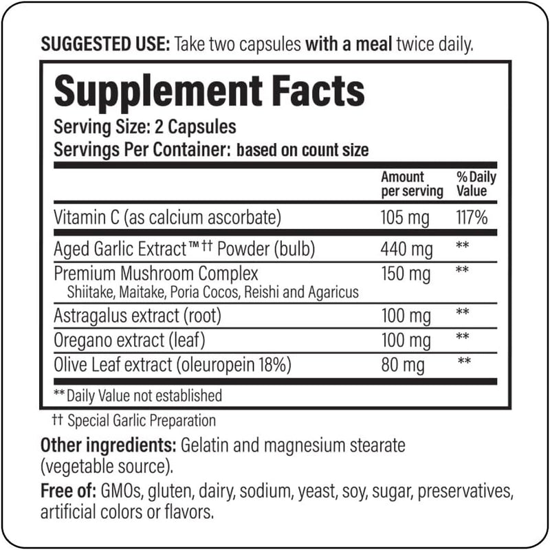 Kyolic Aged Garlic Extract Formula 103 Immune Support, 100 Capsules (Packaging May Vary)