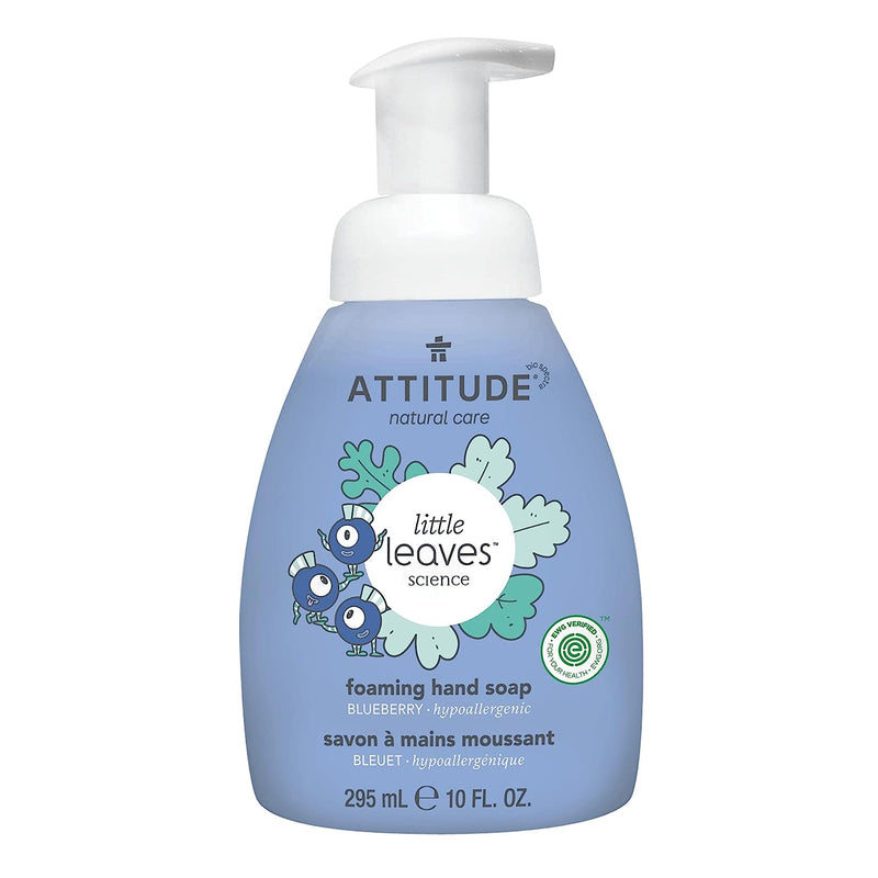 ATTITUDE Foaming Hand Soap for Kids, Plant and Mineral-Based Ingredients, Vegan and Cruelty-free Personal Care Products, Blueberry, 10 Fl Oz