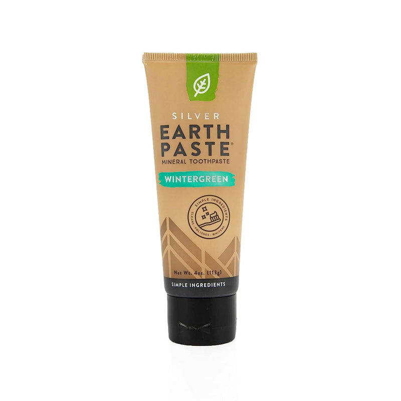 Redmond Earthpaste with Silver - Natural Non-Fluoride Toothpaste, 4 Ounce Tube (Wintergreen)