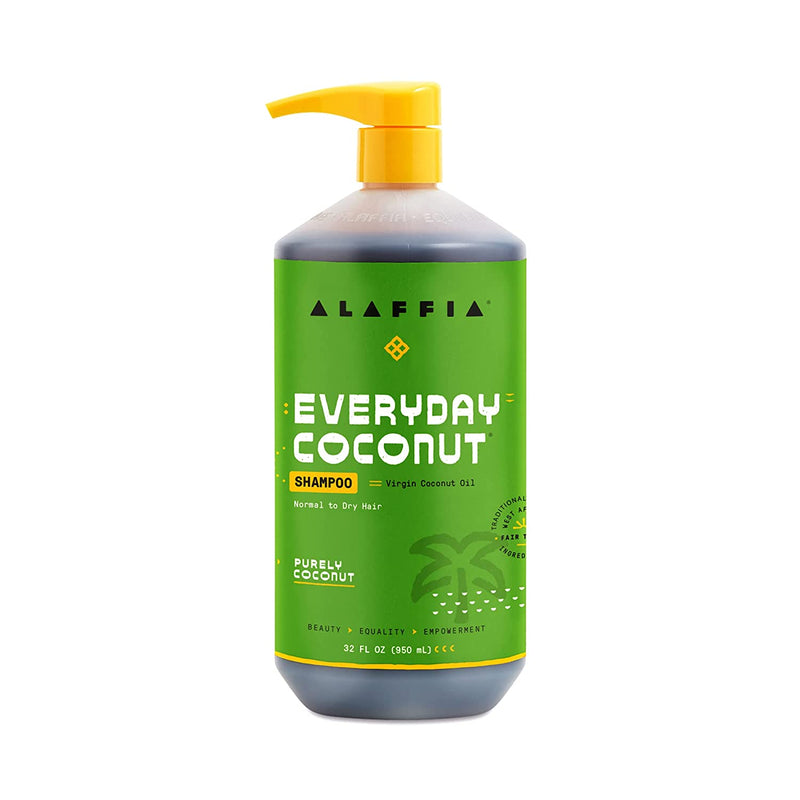 Alaffia EveryDay Coconut Shampoo - Normal to Dry Hair, Helps Gently Clean Scalp and Hair of Impurities with Ginger and Coconut Oil, Fair Trade, Purely Coconut 32 Fl Oz