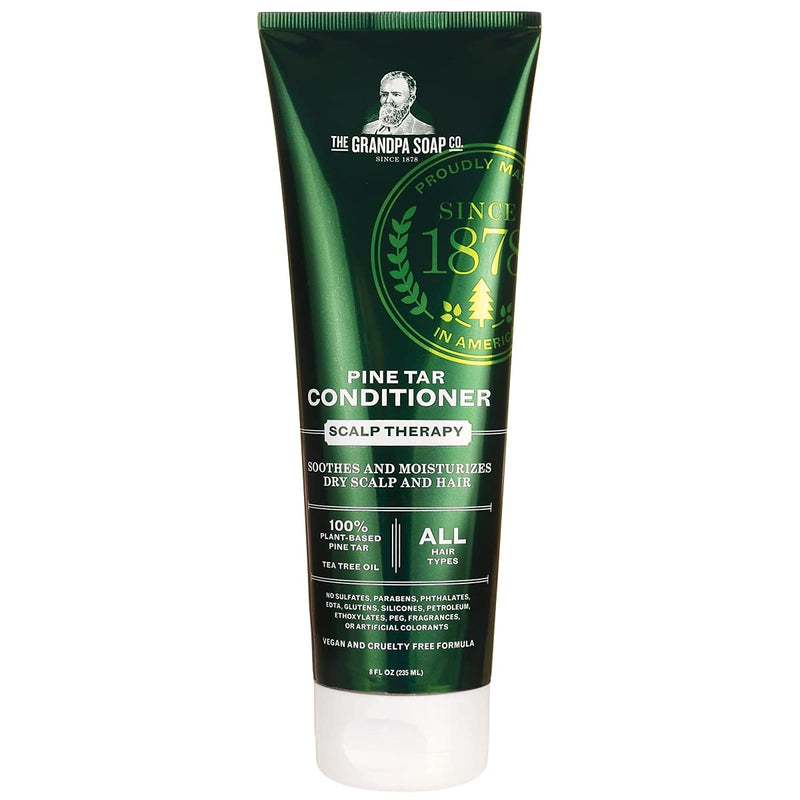 Pine Tar Conditioner by The Grandpa Soap Company | Tea Tree + Coconut Oil| Scalp Therapy | All Hair Types | Vegan & Sulfate Free | 8 Fl. Oz. Tube