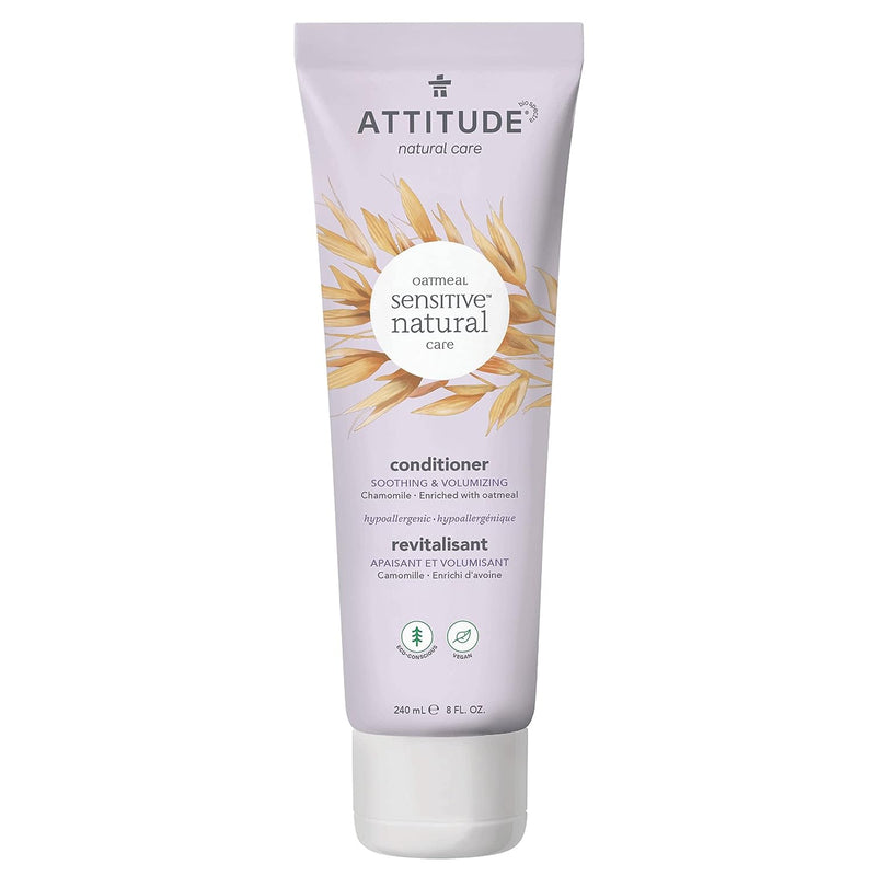ATTITUDE Soothing and Volumizing Conditioner for Sensitive Skin Enriched with Oat and Chamomile, Hypoallergenic, Vegan and Cruelty-free, 8 Fl Oz