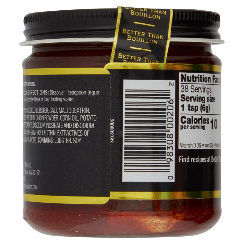 Better Than Bouillon Premium Lobster Base, Made from Select Cooked Lobster & Spices, Makes 9.5 Quarts of Broth 38 Servings , 8 Ounce (Pack of 1)