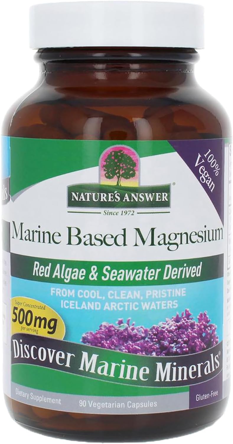 Nature's Answer Marine Based Magnesium, Super Concentrated 500mg | Vegetarian Capsules 90ct