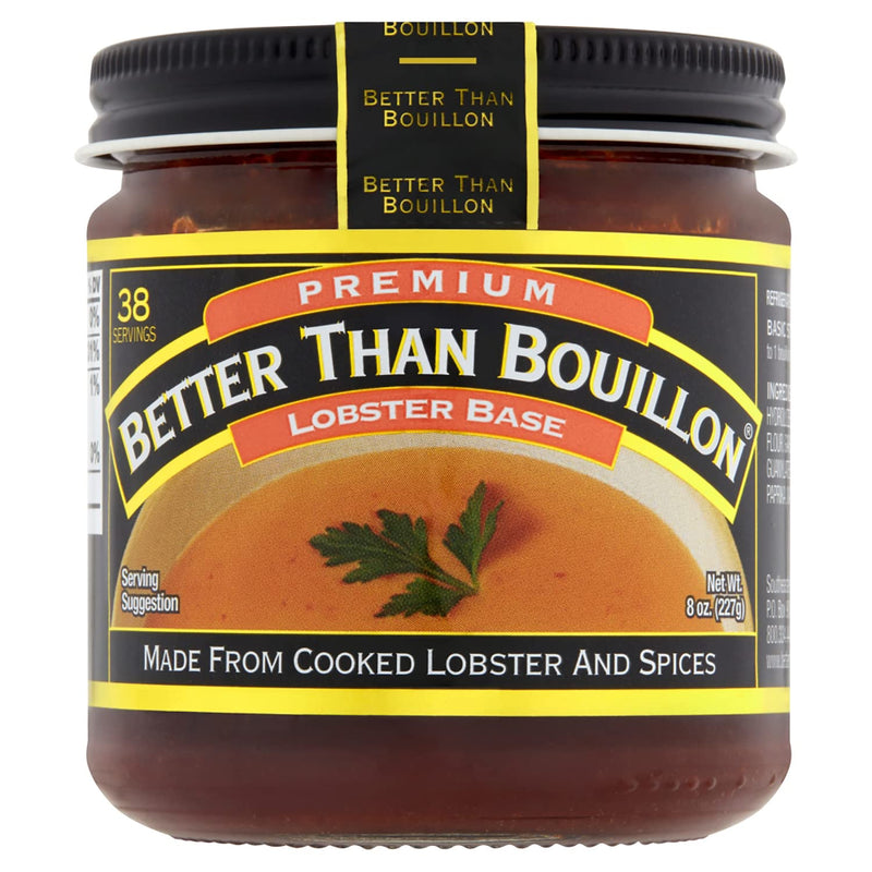 Better Than Bouillon Premium Lobster Base, Made from Select Cooked Lobster & Spices, Makes 9.5 Quarts of Broth 38 Servings , 8 Ounce (Pack of 1)