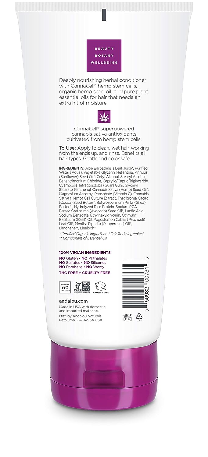 Andalou Naturals CannaCell Herbal Conditioner, Moisture Hit, 8.5 Ounce