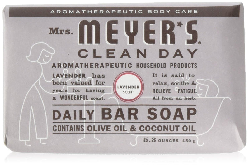 Mrs Meyers Bar Soap Hard 5.3oz Lavender Scent, 12 Count