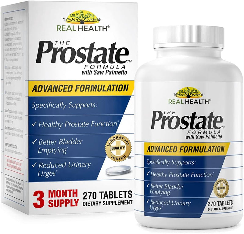 Real Health The Prostate Formula with Saw Palmetto Supplement For Men, 3 Month Supply, Supports Healthy Prostate Function, Better Bladder Emptying, Reduced Urinary Urges, 270 Tablets