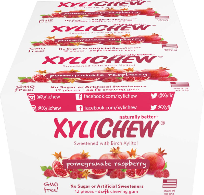 Xylichew 100% Xylitol Chewing Gum Pomegranate Raspberry, 288 Count