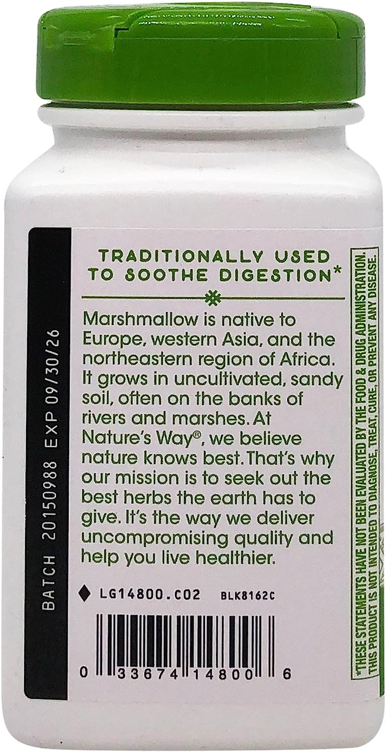 Nature's Way Premium Herbal Marshmallow Root 960 mg per serving 100 VCaps