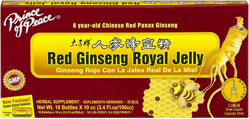Prince Of Peace Red Ginseng Royal Jelly, 10 Bottles, 0.34 fl. oz. Each – Energy Boosting Supplement – Ginseng Shots to Go – Support The Body’s Energy System