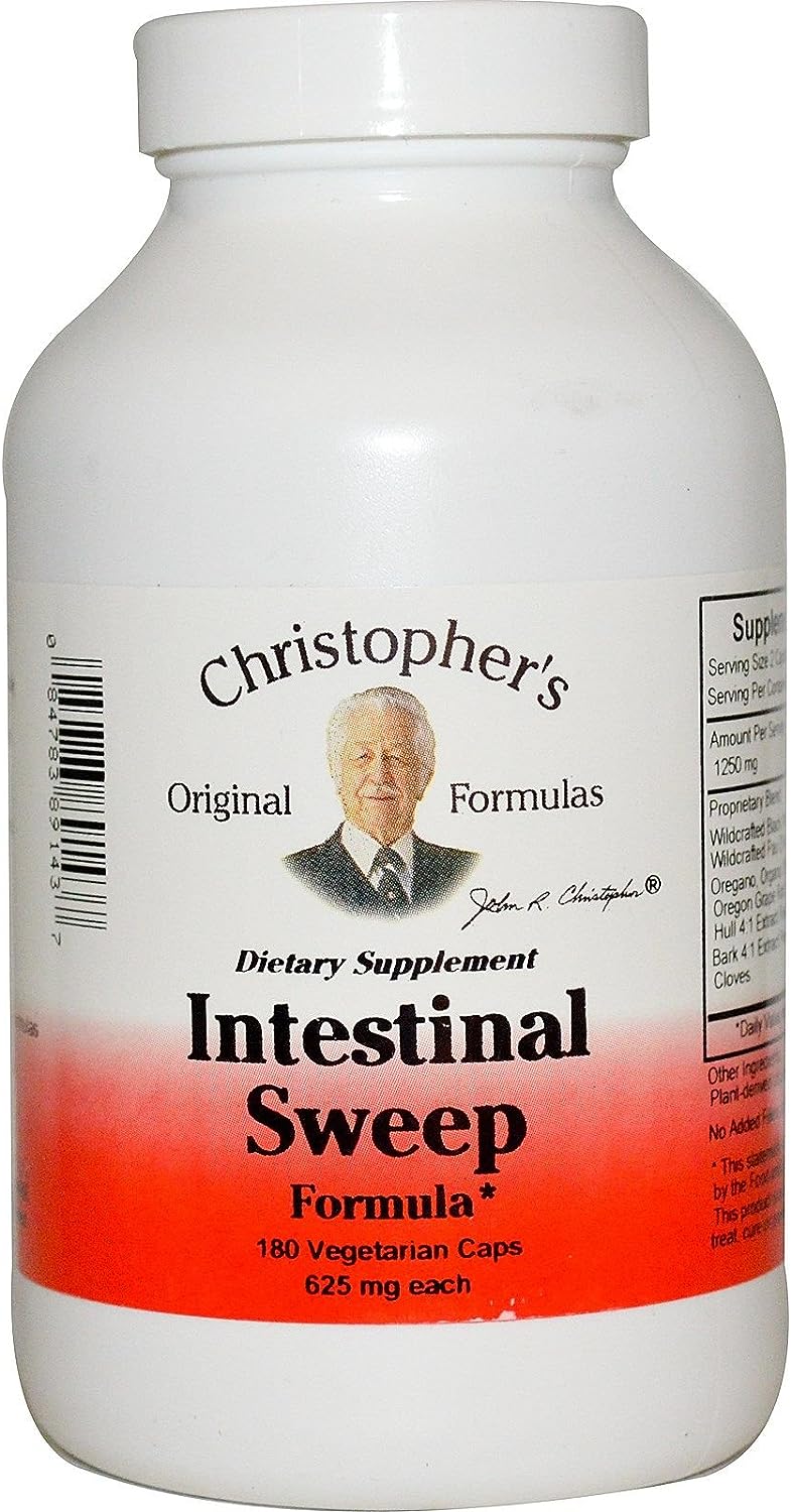 Christopher's Original Formulas Intestinal Sweep -- 625 mg - 180 Vegetarian C.