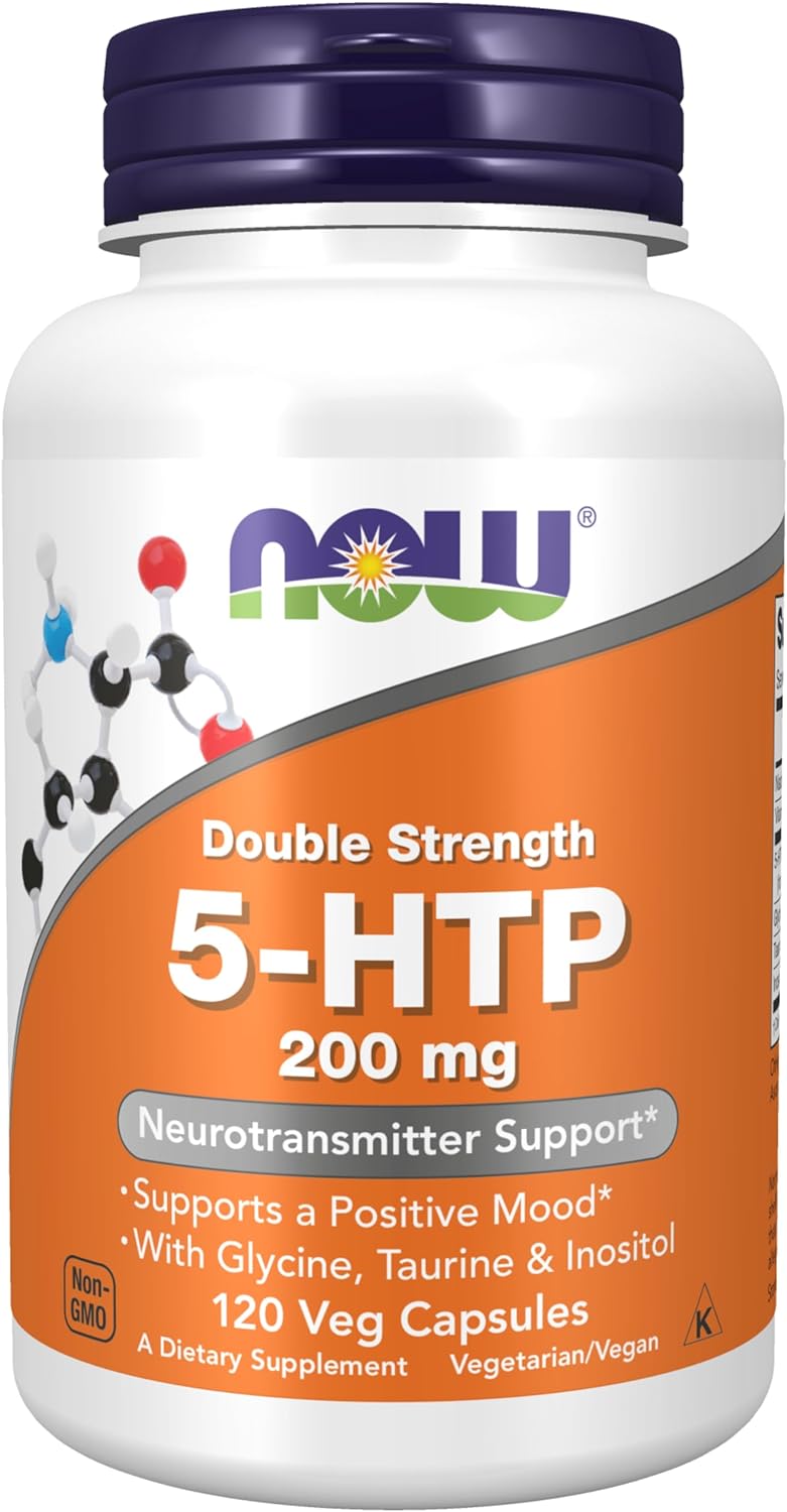 NOW Supplements, 5-HTP (5-hydroxytryptophan) 200 mg, 120 Veg Capsules