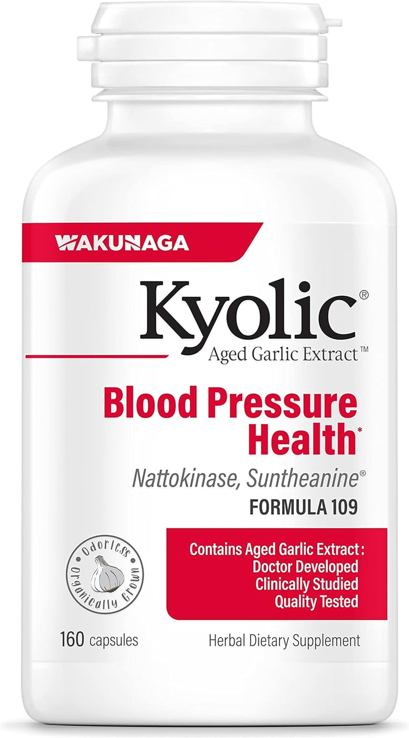 Kyolic Aged Garlic Extract Formula 109, Blood Pressure Health, 160 Capsules