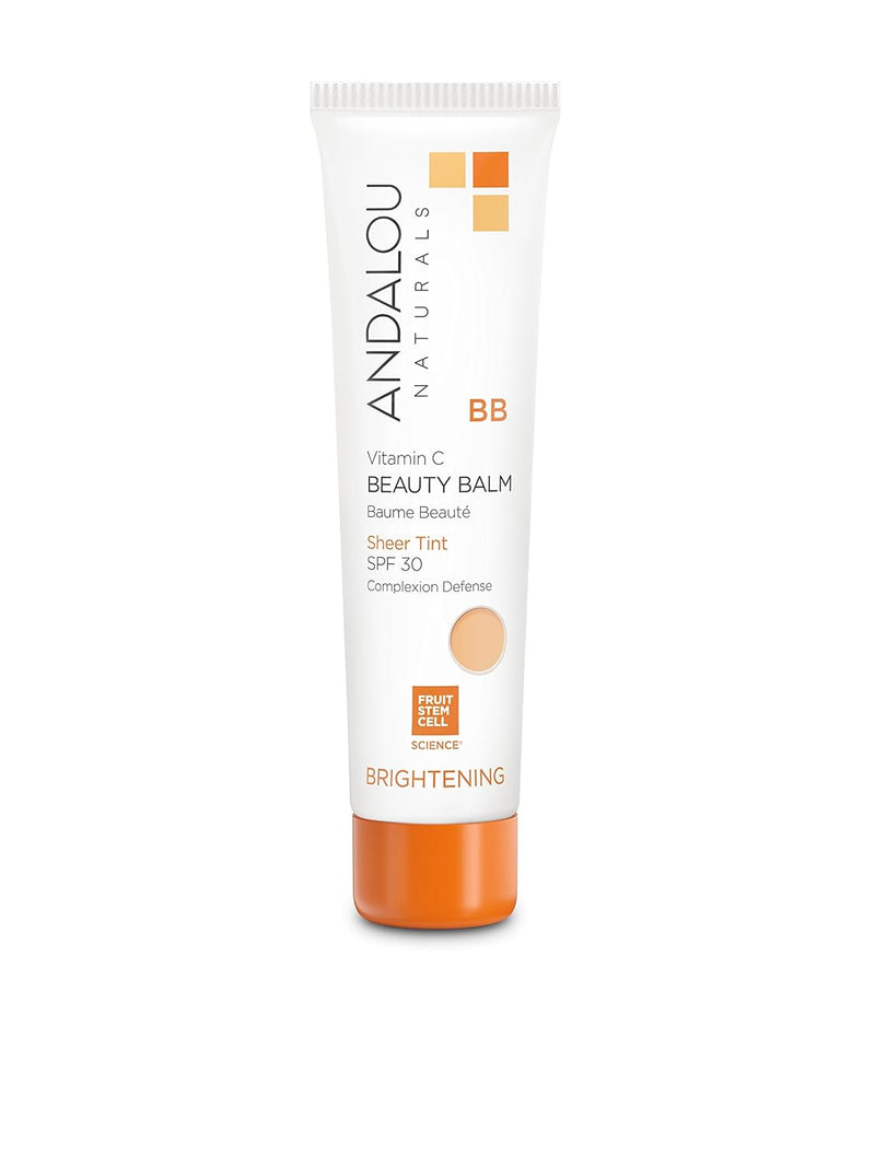 Andalou Naturals Vitamin C BB Beauty Balm Sheer Tint SPF 30, 2-in-1 BB Cream & Face Sunscreen 2 Fl Oz