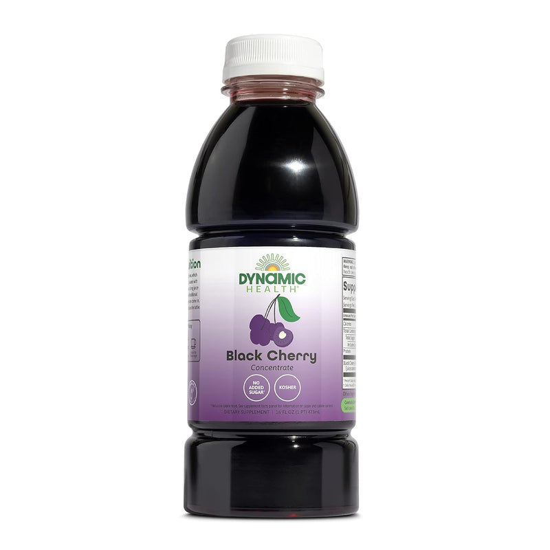 Dynamic Health 100% Pure Black Cherry Juice Concentrate, No Additives, Antioxidant Supplement, Urinary Tract & Joint Support, 16 Fl oz