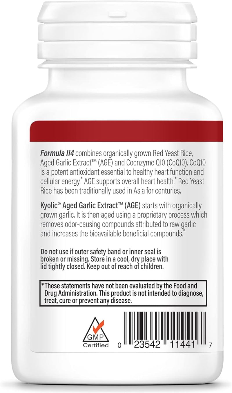 Kyolic Aged Garlic Extract Formula 114, Red Rice Yeast & Coq10, 75 Capsules (Packaging May Vary)