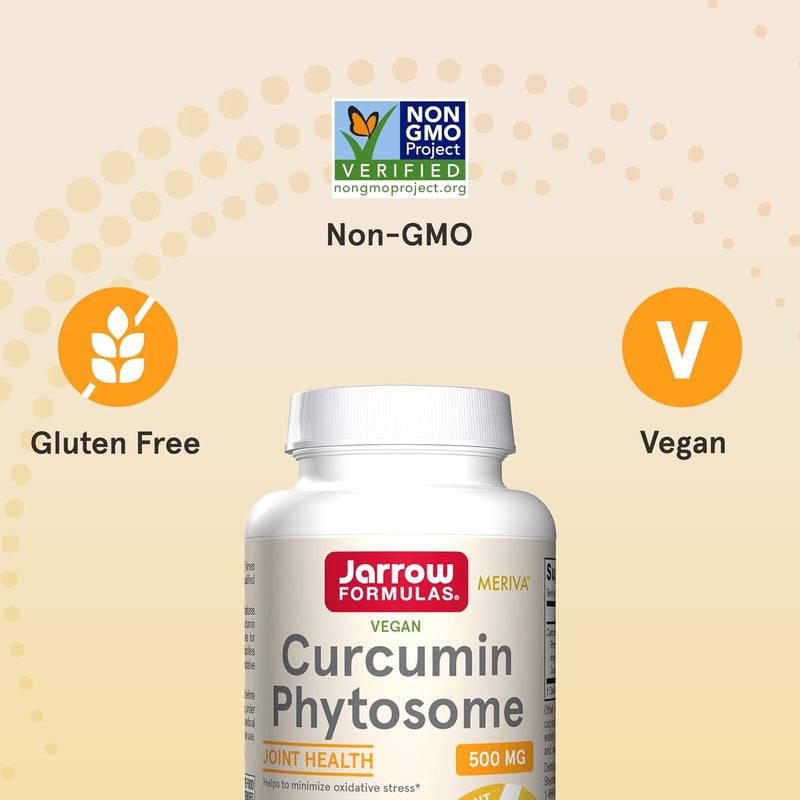 Jarrow Formulas Curcumin Phytosome 500 mg - 120 Veggie Capsules - Formulated with Meriva - Antioxidant Support Supplement - Joint Health & Support - 60 Servings
