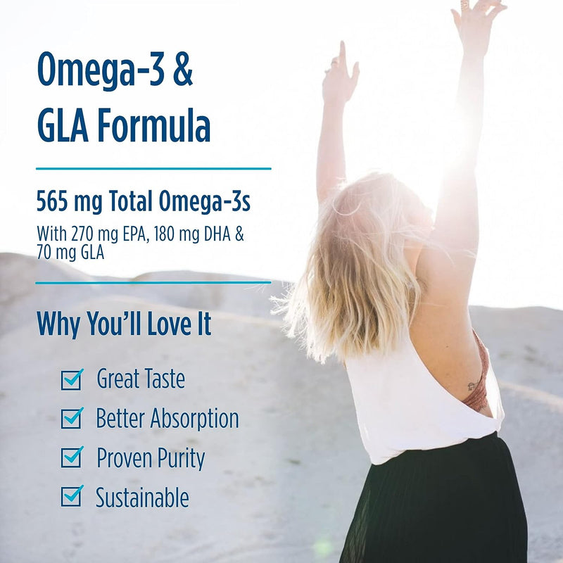 Nordic Naturals ProEFA 3-6-9, Lemon Flavor - 180 Soft Gels - 565 mg Omega-3 - EPA & DHA with Added GLA - Healthy Skin & Joints, Cognition, Positive Mood - Non-GMO - 90 Servings