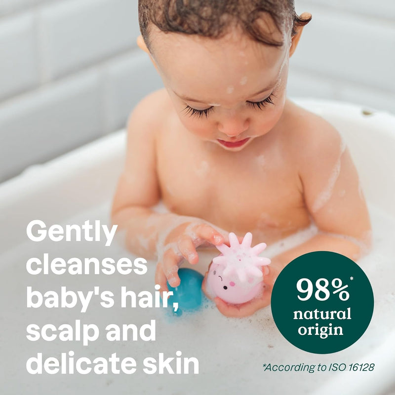 ATTITUDE Hair and Body Foaming Wash for Baby, EWG Verified, Dermatologically Tested, Vegan, Sweet Apple, 10 Fl Oz