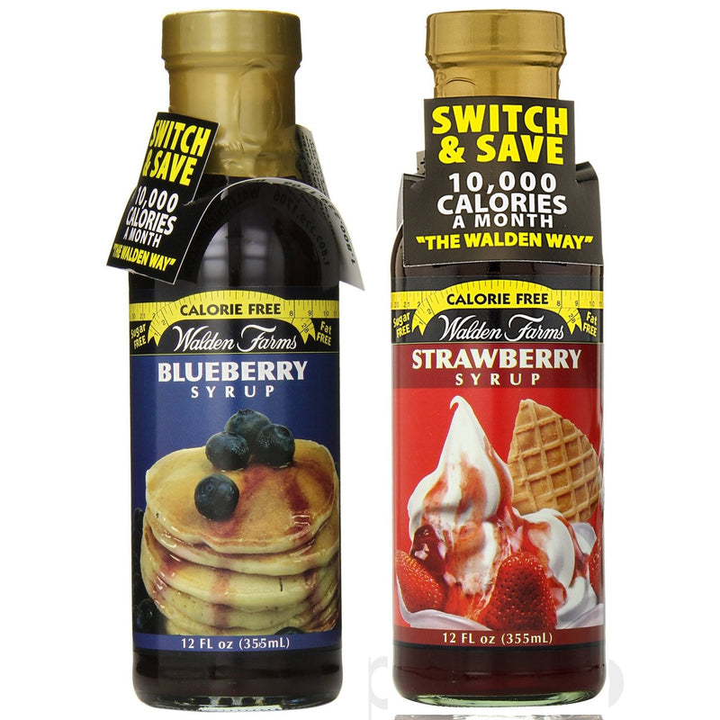 Walden Farms Syrup, Strawberry/Blueberry - 12 Ounce (Blueberry + Strawberry)