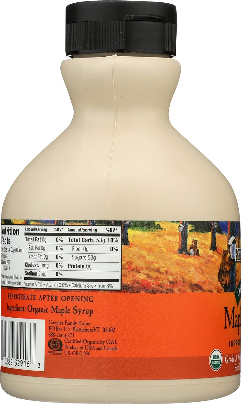 Coombs Family Farms Organic Maple Syrup, Grade A Amber Color, Rich Taste, 16 Fl Oz