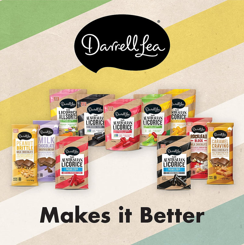 Darrell Lea Mixed Flavor Soft Australian Made Licorice 7oz Bag - NON-GMO, Palm Oil Free, NO HFCS, Vegan-Friendly & Kosher | Made in Small Batches with Ethically-Sourced, Quality Ingredients
