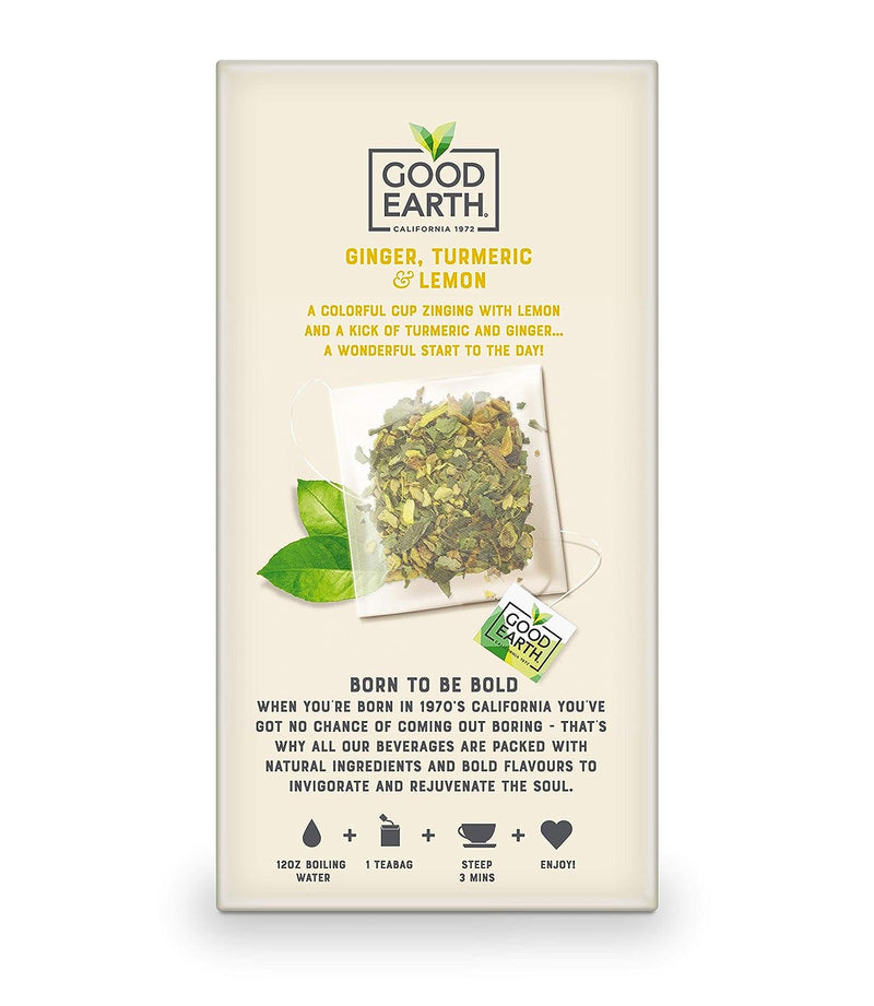 Good Earth Sensorials Ginger, Turmeric & Lemon Herbal Tea 15 ct Box