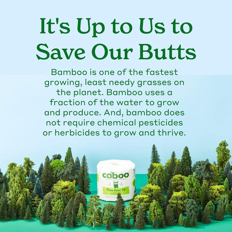Caboo Tree Free Bamboo Toilet Paper 300 Sheets Per Roll, 9 Double Rolls