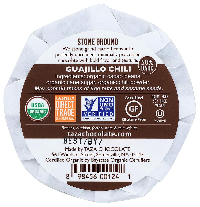 Taza Chocolate Organic Mexicano Disc 50% Dark Chocolate, Guajillo Chili, 2.7 Ounce