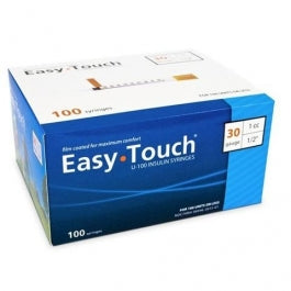 EasyTouch Insulin Syringe U-100 30G 1cc 1/2" (12.7mm) Box of 100
