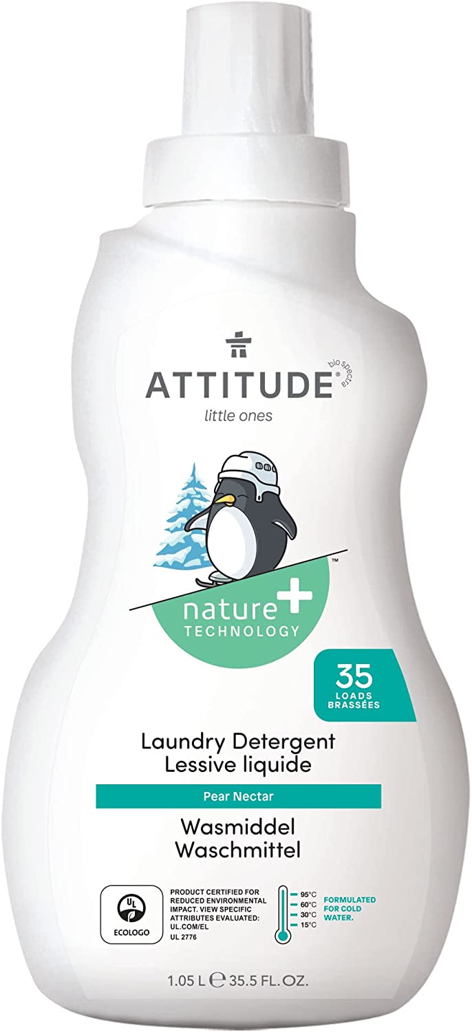 ATTITUDE Baby Laundry Detergent, Hypoallergenic, Pear Nectar, 35.5 Fl Oz