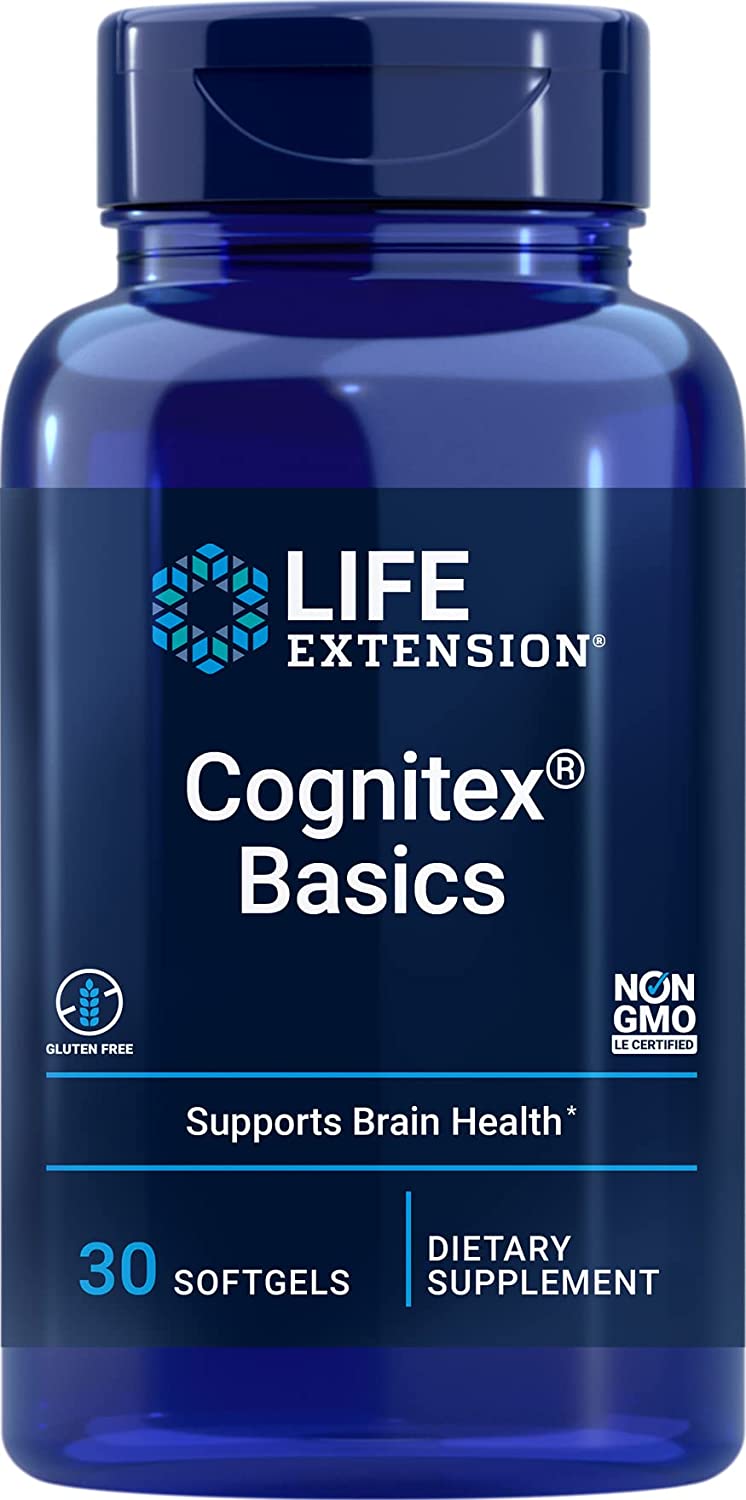 Life Extension Cognitex Basics, 30 Softgels - Multi-Nutrient Formula for Brain Health Support, Targeted Nutrition for Memory, Focus, Attention & Overall Cognitive Performance - Non-GMO, Gluten-Free