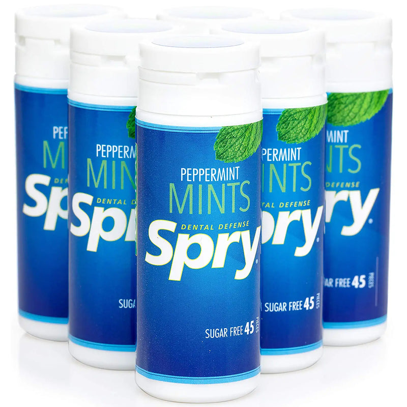 Spry Xylitol Mints, Peppermint, 45 Count