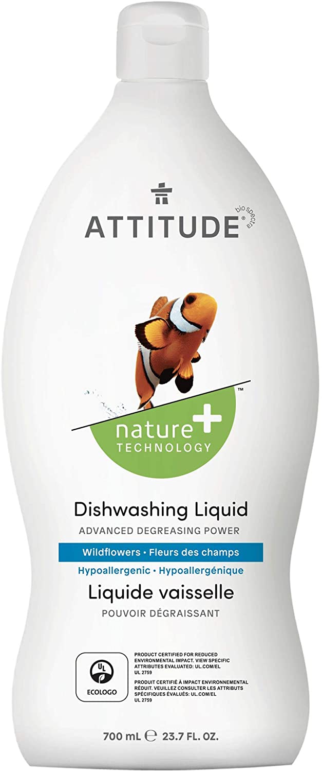 ATTITUDE Dish Detergent PlantBased Hypoallergenic EcoFriendly Fl. Oz. Package May Vary, Wildflowers, 23.7 Fl Oz