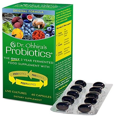 Dr. Ohhira’s Probiotics Original Formula with 3 Year Fermented Prebiotics, Live Active Probiotics and The only Product with Postbiotic Metabolites, 60 Capsules