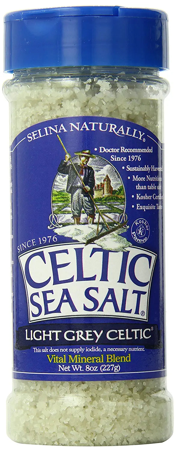Light Grey Celtic Sea Salt Grinders – 8 Ounces