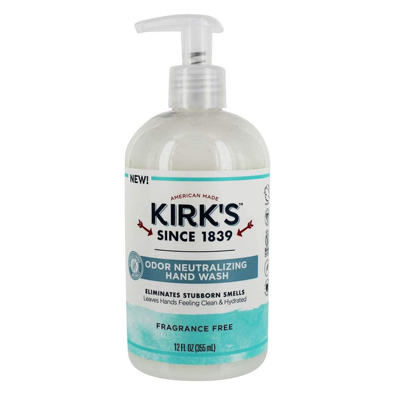 Kirk's Odor-Neutralizing Unscented Hand Wash | 12 Fl Oz. Bottle